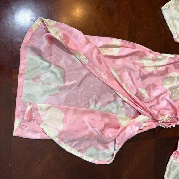 Elegant Pink Floral Wrap Dress - Picture 8 of 13